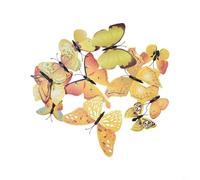 Pegatinas de pared de mariposa 3D divertidas y coloridas para crear espacios alegres en las habitaciones de los niños (amarillo)