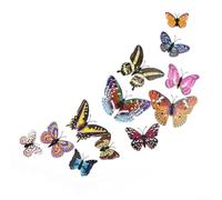 Pegatinas de pared de mariposa luminosa 3D de doble capa, 12 unidades que brillan en la oscuridad, calcomanías para decoración del hogar, dormitorio, guardería, habitación de los niños, tamaños mixtos