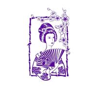 Pegatinas de pared de mujer sexy, pegatina de pared con patrón de Geisha japonesa abstracta, calcomanía de vinilo, Mural Gir oriental de Japón, grande - 58x96cm