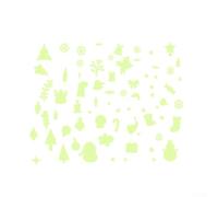 Pegatinas de pared de Navidad con silueta de copo de nieve con efectos luminosos, calcomanías reutilizables de PVC para decorar varios espacios interiores con ambiente estacional (YJ602)