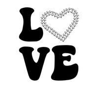 Pegatinas de pared de papel adhesivo Amor y diseño, tipografía del día de San Valentín, diseño de San Valentín. 41x50.3cm Decoración de carrocerías Negro