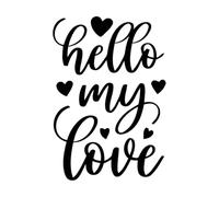 Pegatinas de pared de papel adhesivo Tipografía de amor para San Valentín 36x52.2cm Embellecimiento de paredes Negro