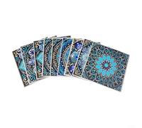 Pegatinas de pared de PVC con diseño de mandala de 10 cm, calcomanías de película dura brillante, impermeable, arte de vinilo para azulejos de cocina, armarios de baño