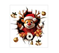 Pegatinas de pared de vacaciones, pegatinas extraíbles en forma de reno lindo, decoración de pared creativa de Navidad, decoraciones de dibujos animados de vinilo con fácil aplicación, acento