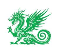 Pegatinas de pared de vinilo Aquí hay una foto de un dragón chino. 41x48.5cm Se puede modificar y añadir información Verde