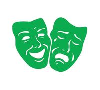 Pegatinas de pared de vinilo Calcomanías Máscara Teatro Secreto 51x70cm Cultura del tatuaje Verde