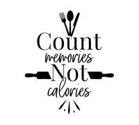 Pegatinas de pared de vinilo Cena Cocinando Frase Divertida Contar Recuerdos 51x59.6cm Removible sin dejar pegamento Negro