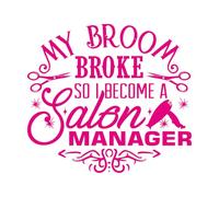 Pegatinas de pared de vinilo Cita de salón y decir que mi escoba se rompió, así que me convertí en... 54.6x60.2cm Pintura mural artística Rosa roja