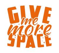 Pegatinas de pared de vinilo Dame más espacio, astronauta y diseño de cita tipográfica espacial. 67.2x69.4cm Decoración de carrocerías Naranja