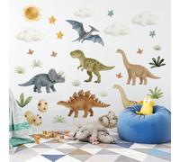 Pegatinas de pared de vinilo de PVC de dinosaurio para decoración del hogar para sala de estar, dormitorio, habitación de niños, sala de juegos, baño, calcomanías autoadhesivas (B)