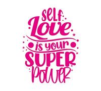 Pegatinas de pared de vinilo El amor propio es tu superpoder, tipografía de letras, citas motivacionales o inspiradoras 60.8x81.3cm Removible sin dejar pegamento Rosa roja