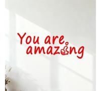 Pegatinas de pared de vinilo Eres increíble 32x81.8cm Embellecimiento de paredes Rojo