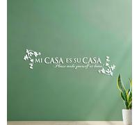Pegatinas de pared de vinilo Español Mi casa es tu entrada de bienvenida Hola Mi casa es U casa Déjate ser 25x85.6cm Pegatinas para vidrio Blanco