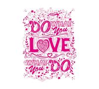 Pegatinas de pared de vinilo Haz lo que amas, inspirador 68x93.7cm Varios tamaños Rosa roja