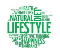 Pegatinas de pared de vinilo Palabras de estilo de vida saludable, motivación, dieta, gimnasio, centro 54x58.6cm Se puede modificar y añadir información Verde