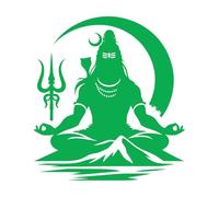 Pegatinas de pared de vinilo silueta del señor sagrado Shiva 67.2x73cm No se cae Verde