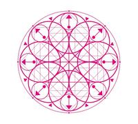 Pegatinas de pared de vinilo Símbolos geométricos de saco, logotipos, iconos, geometría, mística, alquimia, mandala 42x42cm No daña la superficie de la pared Rosa roja