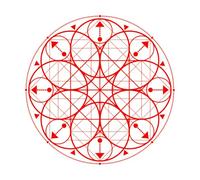 Pegatinas de pared de vinilo Símbolos geométricos de saco, logotipos, iconos, geometría, mística, alquimia, mandala 54.6x54.6cm Se puede modificar y añadir información Rojo