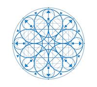 Pegatinas de pared de vinilo Símbolos geométricos de saco, logotipos, iconos, geometría, mística, alquimia, mandala 42x42cm Decoración de carrocerías Azul