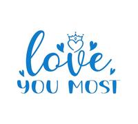 Pegatinas de pared de vinilo Te amo más que nadie el día de la madre 57.6x94.1cm Pegatinas para vidrio Azul