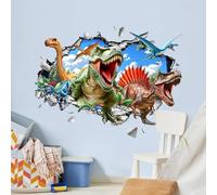 Pegatinas de Pared Dinosaurio 3D, Vinilos Decorativos Pared Rompe la pared Parque de dinosaurios, Adesivos Paredes Decoración para Habitación Infantil Dormitorio ludoteca