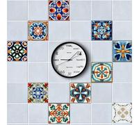 Pegatinas de pared DIY 24 piezas estilo marroquí decorativo azulejos pegatinas para proyectos de renovación rápida del hogar y fácil aplicación (20 * 20 cm)