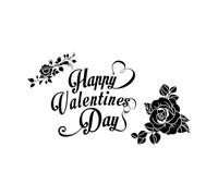 Pegatinas de pared Feliz día de San Valentín, tipografía, citas, letras, letreros, letras románticas de amor, promoción 34x59.6cm Vinilos para ventanas Negro