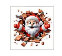 Pegatinas de pared Padre Nõel de PVC - 30 Cm Padre Nõel Traverse Lê Mural, Decoraciones de pared de Navidad? | Pegatinas Para Tapa De Inodoro, Decoraciones De Navidad Reutilizables Para Hogar,