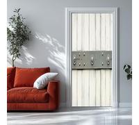 Pegatinas de Pared Panel De Madera Y Metal 80x210 cm Gris Claro Adhesivo Vinilos Puerta Pegatina Pared Murales para Cocina Sala de Baño Habitación Decorativos