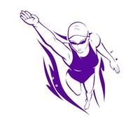 Pegatinas de pared para deportes de natación, decoración artística para habitación de niños, calcomanías de pared removibles de vinilo, accesorios de decoración del hogar para baño pequeño - 28x29cm