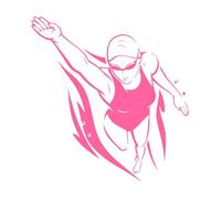 Pegatinas de pared para deportes de natación, decoración artística para habitación de niños, calcomanías de pared removibles de vinilo, accesorios de decoración del hogar para baño pequeño - 28x29cm