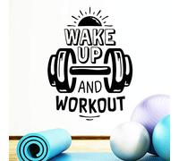 Pegatinas de pared para entrenamiento de despierta fitness boxeo gimnasio en casa, decoración de pared, póster motivador