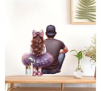 Pegatinas de pared para padre e hija, calcomanías de pared autoadhesivas de PVC, arte de pared para padres e hijos para sala de estar, dormitorio, decoración del hogar, murales de pared extraíbles