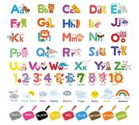 Pegatinas de pared pegatinas de ventana de vidrio, alfanumérico pegatinas de pared de color ABC letras para aprender a decorar el vidrio de los artículos de fiesta de la ducha del bebé familiar