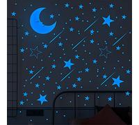 Pegatinas de pared, pegatinas luminosas, 145 piezas de estrellas luminosas y luna azul pegatinas luminosas for tu cielo estrellado, autoadhesivas fluorescentes for habitación infantil (castillo media