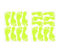 Pegatinas de pared que brillan en la oscuridad - 2 hojas de pegatinas luminosas de huella de pie | Pegatinas decorativas para techo de habitación infantil, pegatinas de suelo que brillan en la