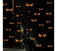 Pegatinas de pared que brillan en la oscuridad para Halloween con 54 pares de ojos malvados, PVC impermeable para decorar varias superficies lisas (rojo)