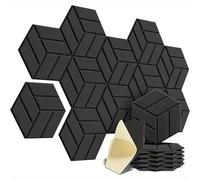 Pegatinas de pared sólidas insonorizadas fieltro autoadhesivas for absorber el ruido fondo y decorar para decoración(Black,12 PCS)