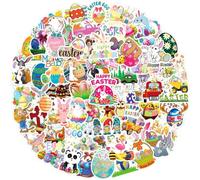 Pegatinas de Pascua, 100pcs Pascua Pegatinas, Pegatinas Temáticas de Pascua, Pegatinas de Pascua para Niños, Pegatinas de Huevos de Pascua, Hojas de Pegatinas de Pascua (Color A)