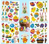 Pegatinas de Pascua, Fyvadio 12Hojas 180 Piezas Pegatinas de Conejito de Pascua Huevos Chick etiquetas para Fiesta de Pascua Favor DIY Artesanía Arte Hacer Decoración