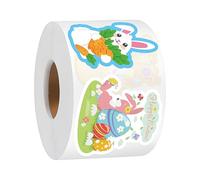 Pegatinas de Pascua - Paquete de 500 calcomanías autoadhesivas para huevos, rollo de pegatinas impermeables con conejo de Pascua con 8 diseños para sobres, tarjetas, cuadernos | Ideal para cumpleaños