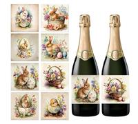 Pegatinas de Pascua | Pegatinas para botellas de vino de Pascua - 9 hojas de calcomanías de Pascua para niños, calcomanías de huevo de Pascua para niños, decoración de huevos de Pascua para recuerdos