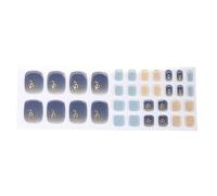 Pegatinas de pedicura de gel de aplicación rápida, envolturas completas para usar con polvo brillante ornamento de pedicura pegatinas para mujeres