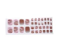 Pegatinas de pedicura de gel de aplicación rápida, envolturas completas para usar con polvo brillante ornamento de pedicura pegatinas para mujeres