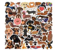 Pegatinas de Perro Salchicha,60 PCS Pegatinas con Fotos de Perros Calcomanías de Perro Salchicha para Botellas de Agua Funda para Teléfono Portát
