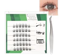 Pegatinas De Pestañas Sin Pegamento, Pestañas Postizas Autoadhesivas Segmentadas Para Principiantes, Pestañas Tan Finas Como 0,07 Mm, Un Solo Grupo Reutilizable(11-13Mm), 5Filas/Caja,C