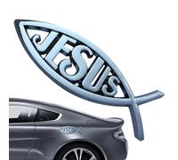 Pegatinas de pez Jesús | Emblema de coche de pez Jesús | Plástico Jesús Ictis Pez Adhesivo para Coche - Símbolo de Pez Cristiano para Ventana de Coche Portátiles Equipaje Nevera