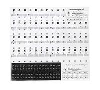 Pegatinas de piano Hoja de música Black White Números Notas Niños Jefe de principiantes PVC para aprender escena fácilmente aplicable
