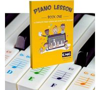 Pegatinas de piano y teclado de color y notas de color completas para piano y libro de guía para niños y principiantes; diseñado e impreso en EE. UU.