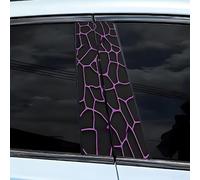 Pegatinas de pilares en B para coche, resistente a los arañazos, resistente | Diseño geométrico moderno de panal de abeja, diseño geométrico, color rosa para acentuar, aspecto elegante del vehículo